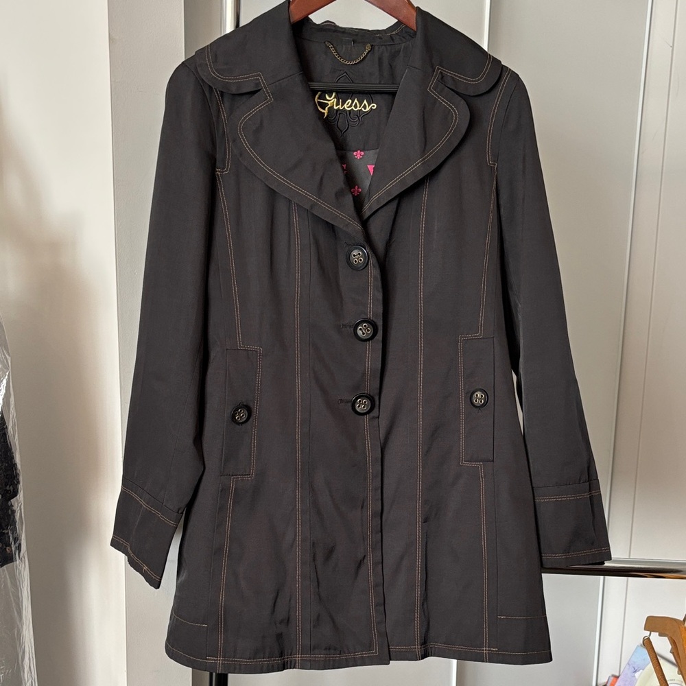 Guess Black Women's Trench Coat
